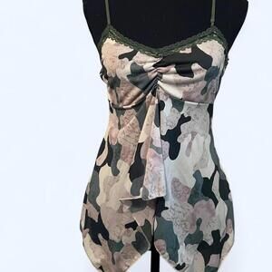 MKM Designs vintage Y2K flowy cami top with lace trim Size Small